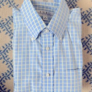 Enro non-iron blue and yellow check dress shirt